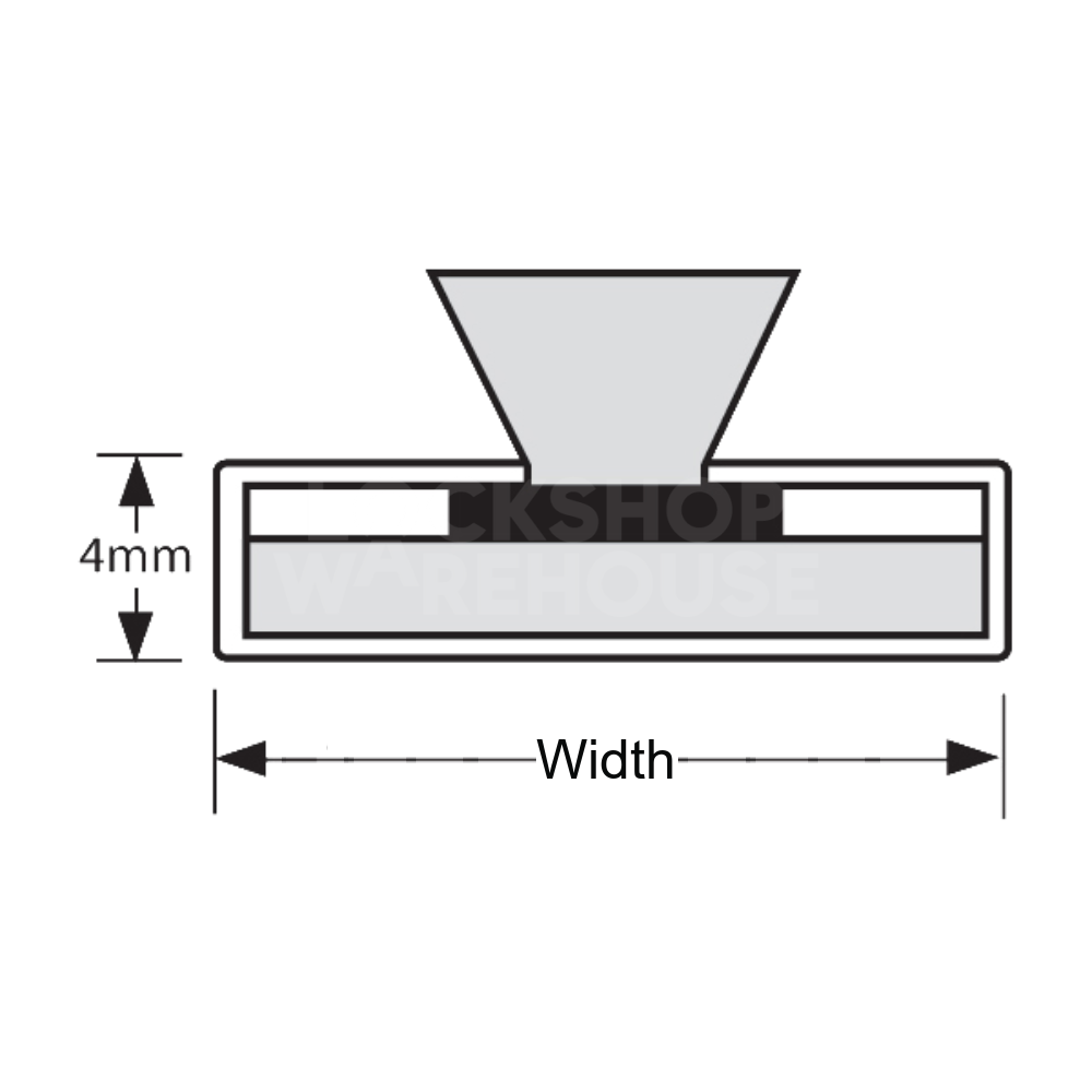 Dimensions Image: FIRESTOP Intumescent Strip 2.1m x 4mm Fire &amp; Smoke Brush Seal