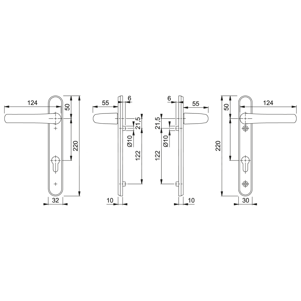 HOPPE Tokyo 92mm PZ Lever Door Handle Pair