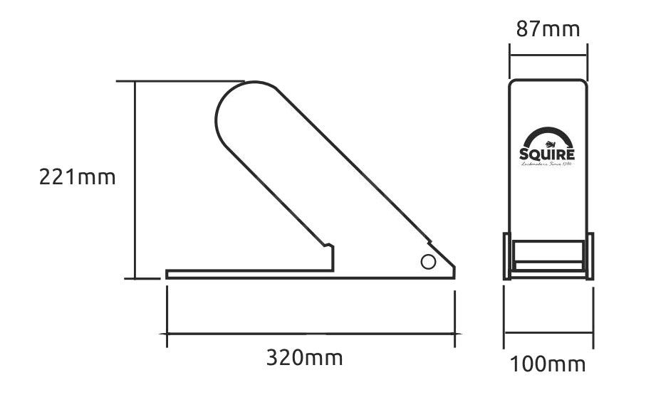 Dimensions Image: Squire GA5 Garage Door Protector