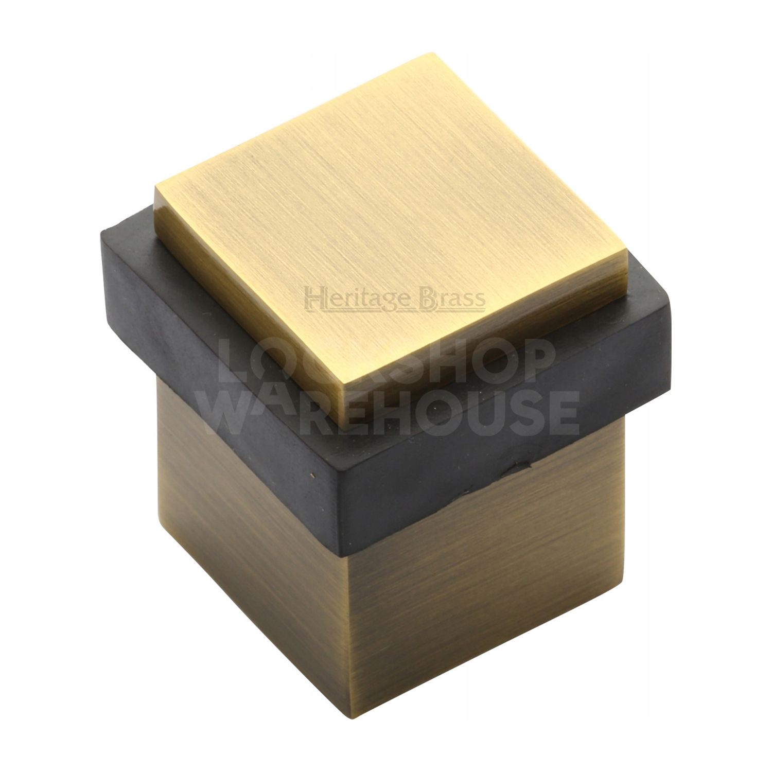 Modern Square Floor Mounted Door Stop by Heritage Brass