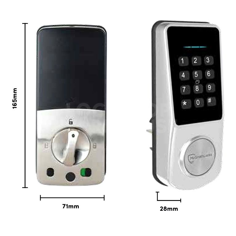 Dimensions Image: McGrath Ashgrove Smart Deadbolt Lock