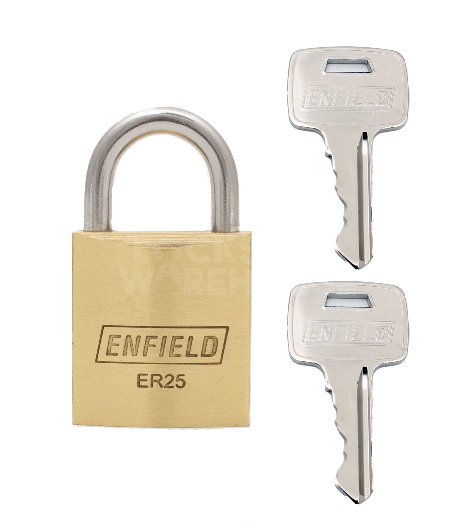 Dimensions Image: Enfield ER25 Brass Padlock (previously Papaiz)