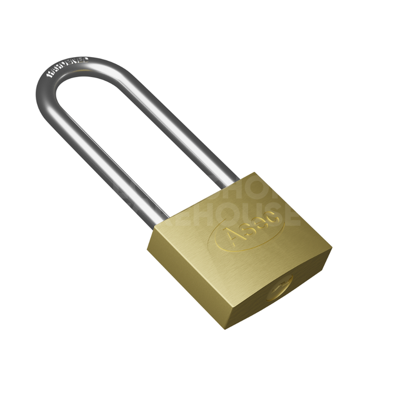 Gallery Image: Asec 30mm Long Shackle Solid Brass Padlock