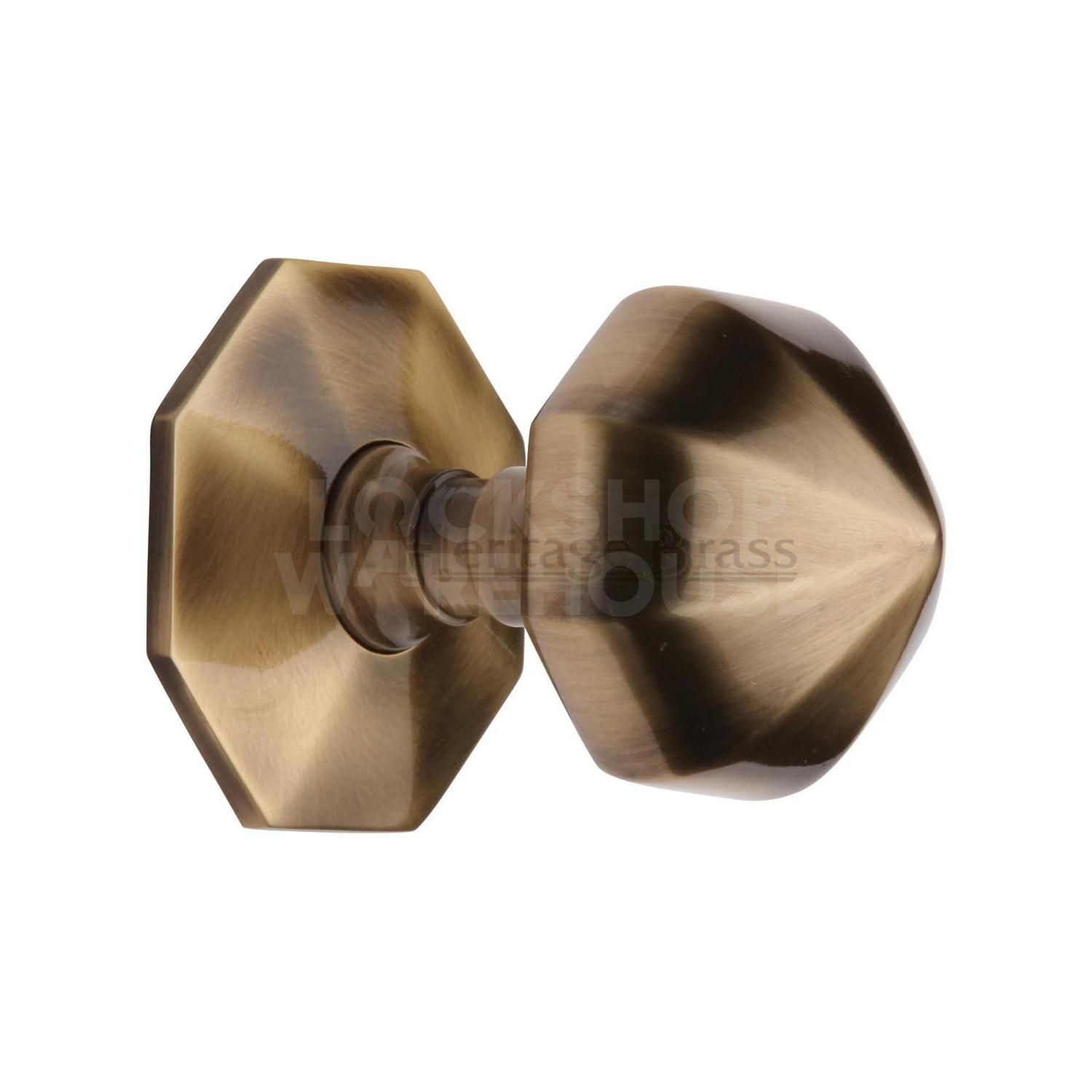 Traditional Octagon Center Door Knob by Heritage Brass