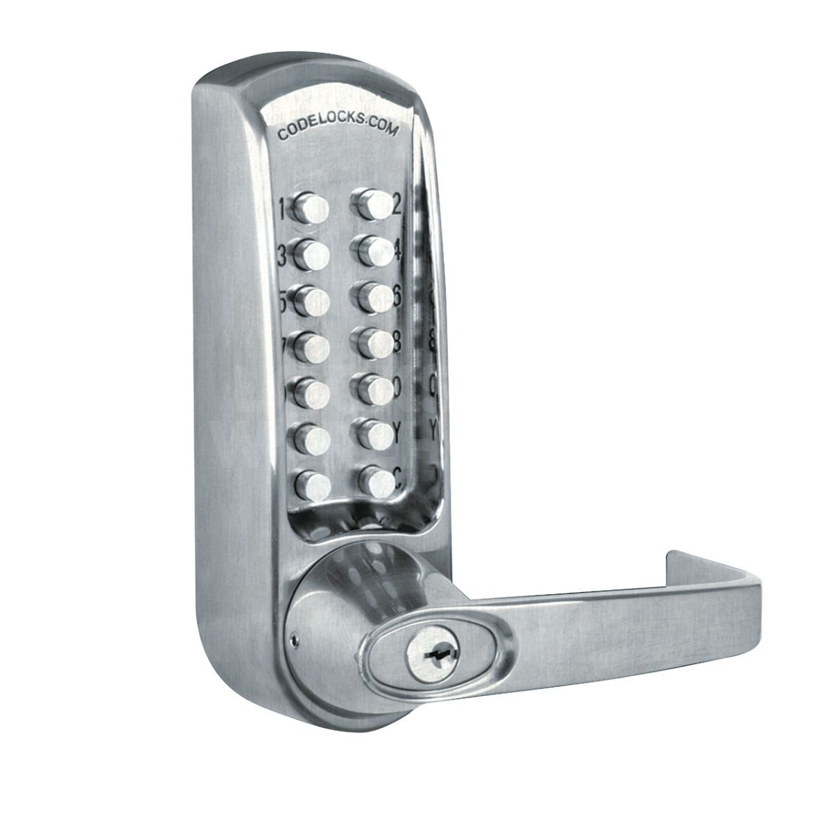 Gallery Image: Codelocks CL610 Mechanical Digital Lock - Inc Tubular Mortice Latch - Brushed Steel