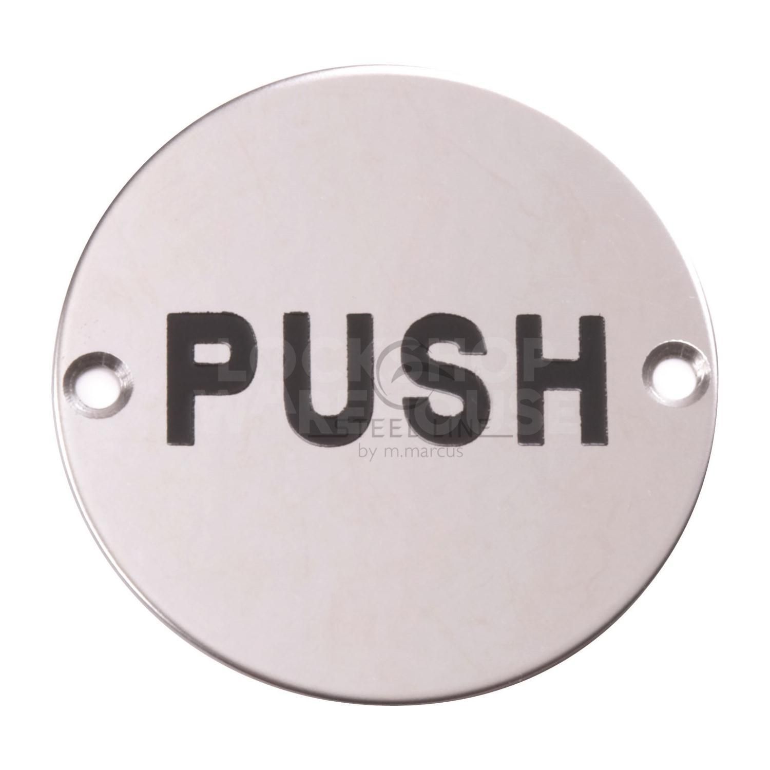 Modern Push Engraving Door Sign by M Marcus