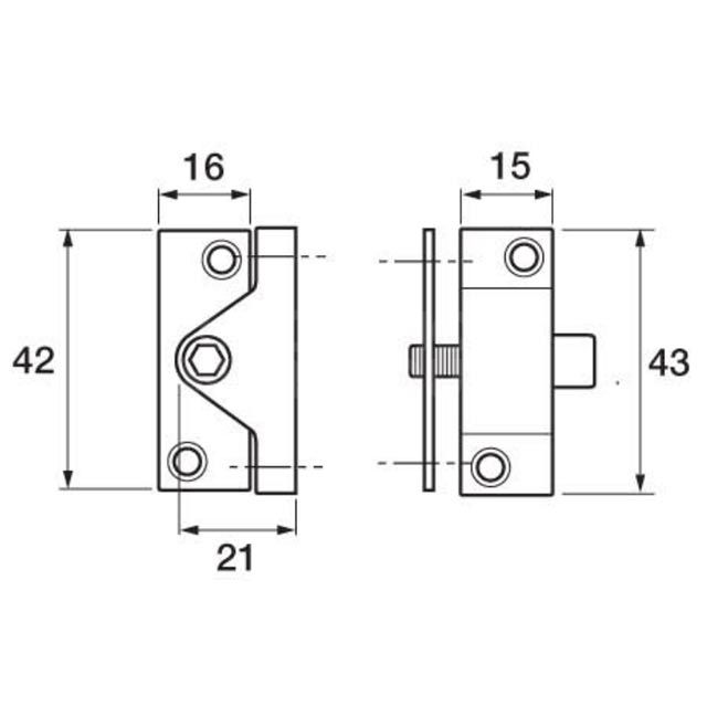 Dimensions Image: Yale Window Lock 8K118M
