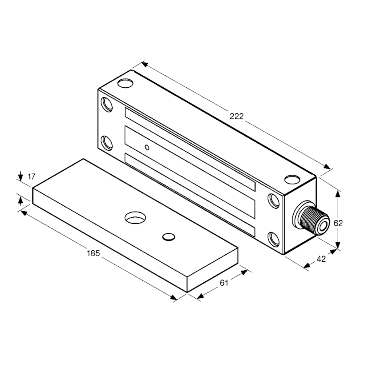 Dimensions Image: ASEC GL850R - External Magnet