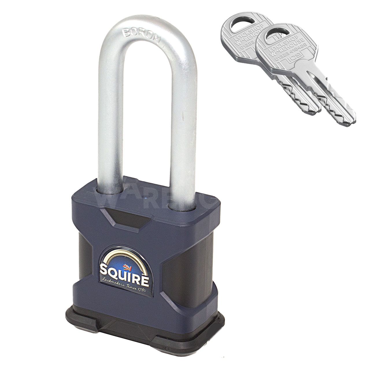 SQUIRE SS50S Stronghold® Long Shackle Padlock with EVVA ICS key - Fully Protected key