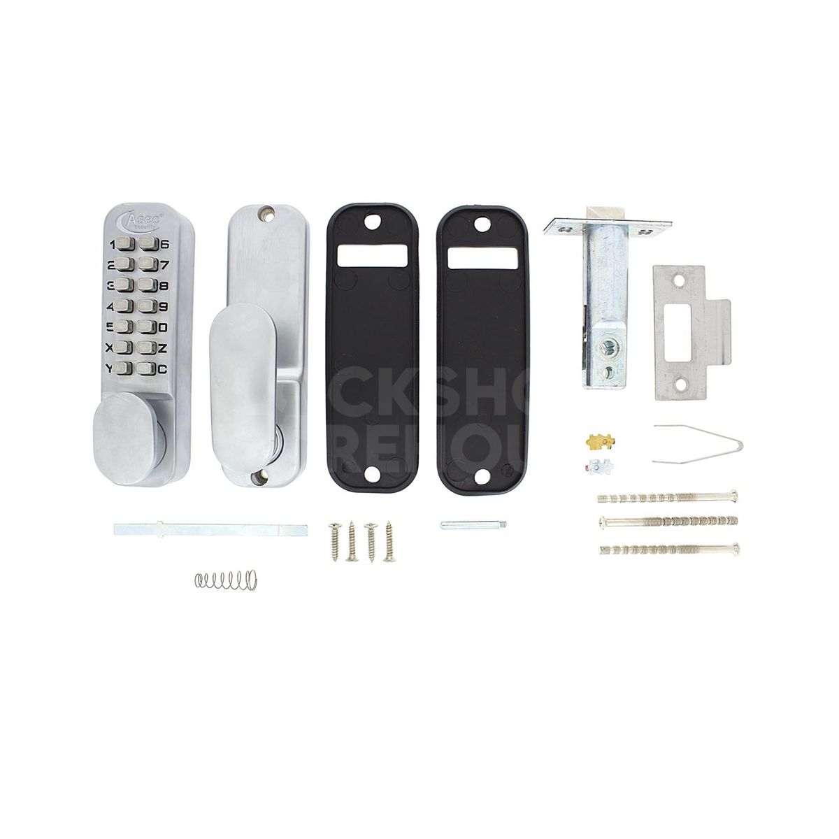 Dimensions Image: Asec AS2300 Mortice Mechanical Digital Deadlatch Lock with Optional Holdback