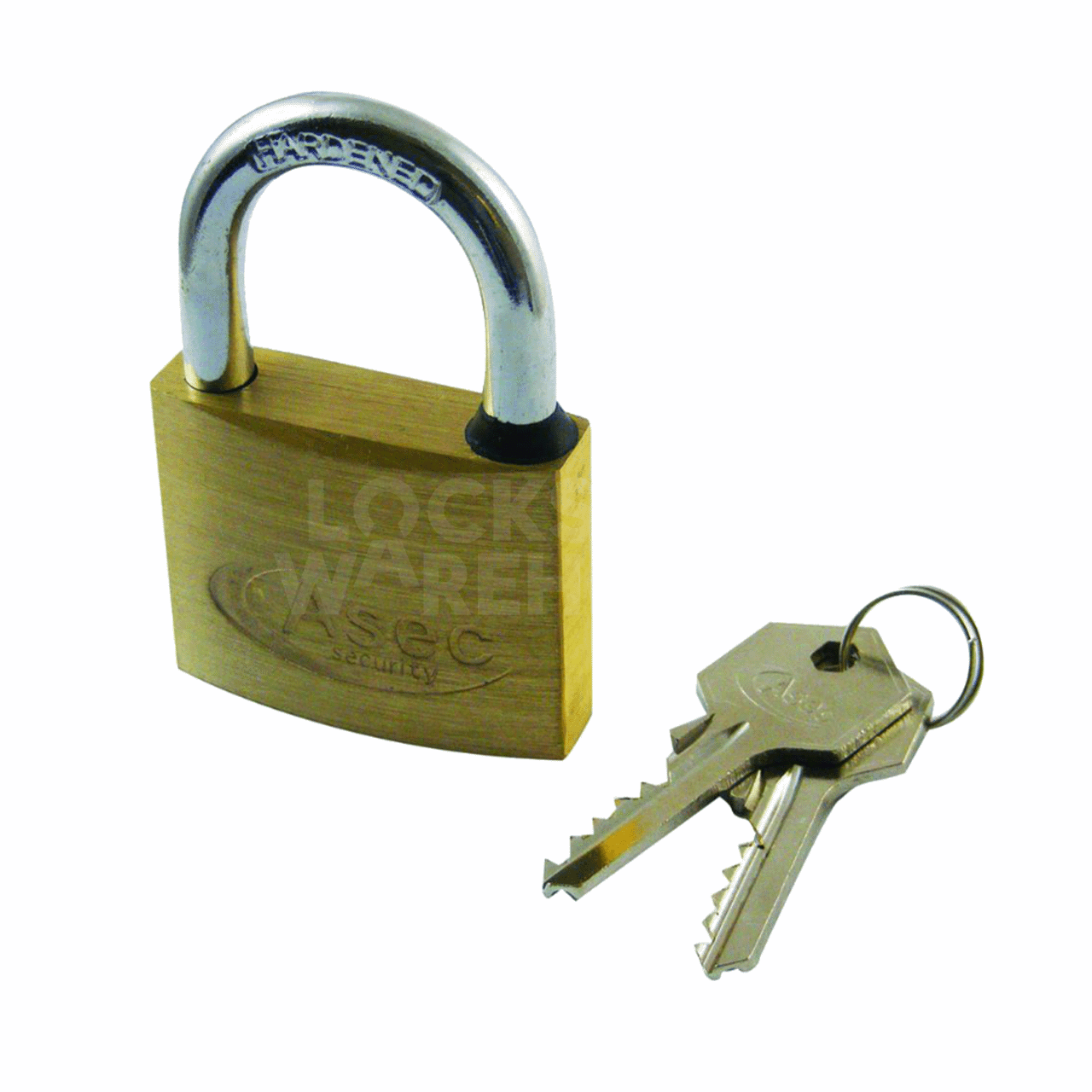 Dimensions Image: ASEC Masterkeyed Brass Padlock 50mm (Masterkey Ref. CC)