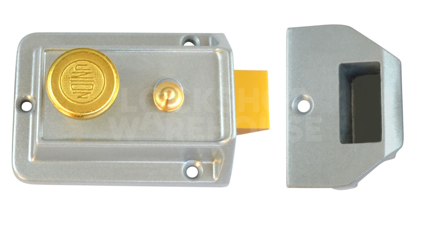 Dimensions Image: Union 1022 Traditional Security Rim Lock 60mm - Case Only