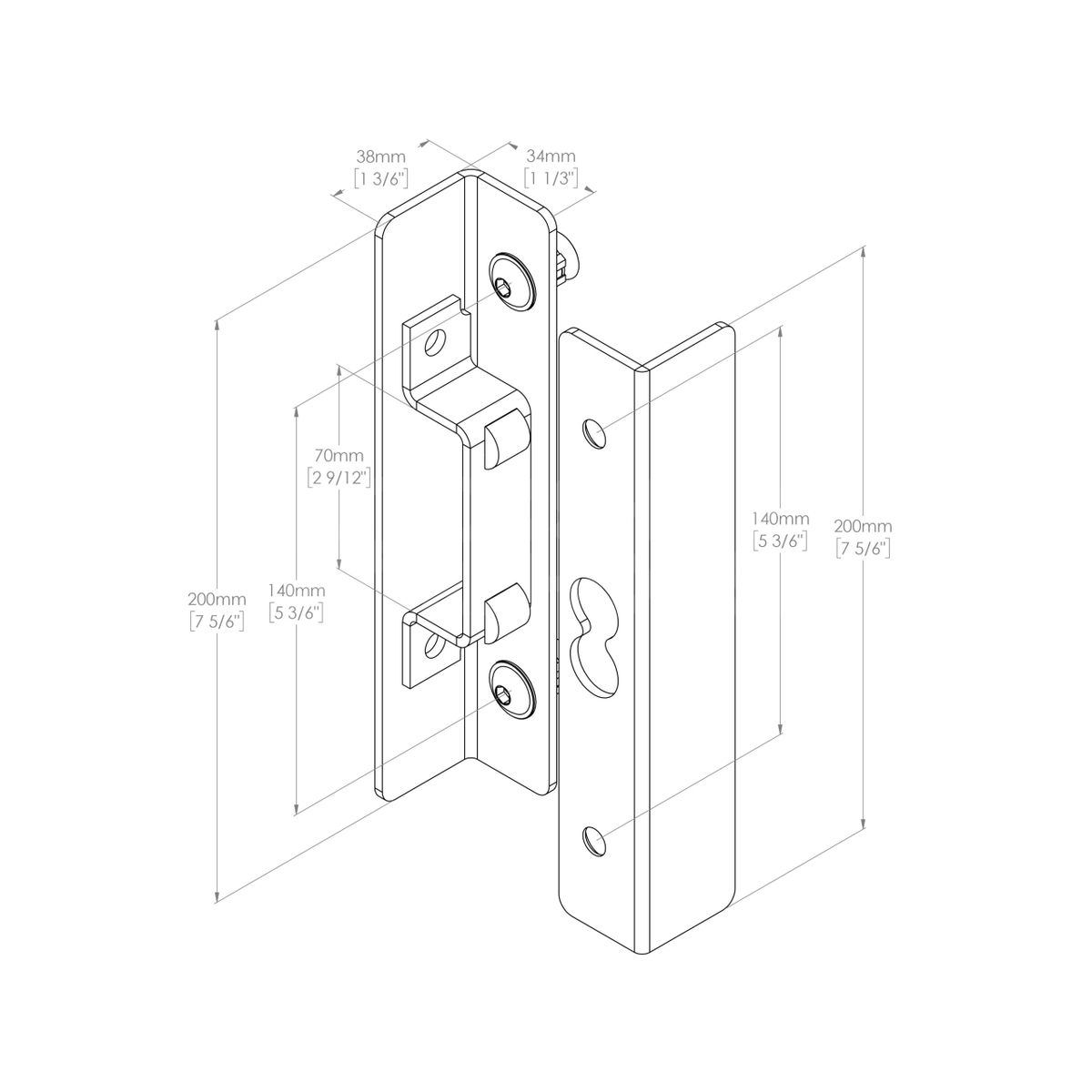 Dimensions Image: Gatemaster Superlock Heavy Duty Secure Keep
