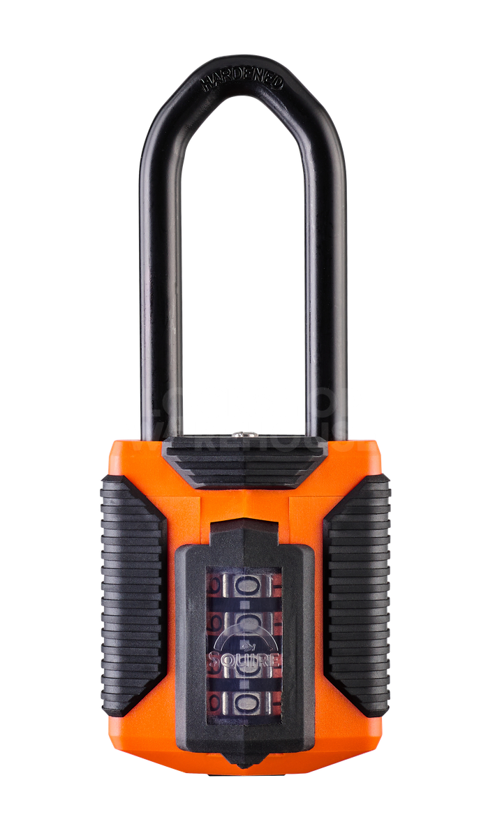 Gallery Image: SQUIRE CP50 - ATLO-2.5 - All Terrain Combination Padlock - Orange - Long Shackle