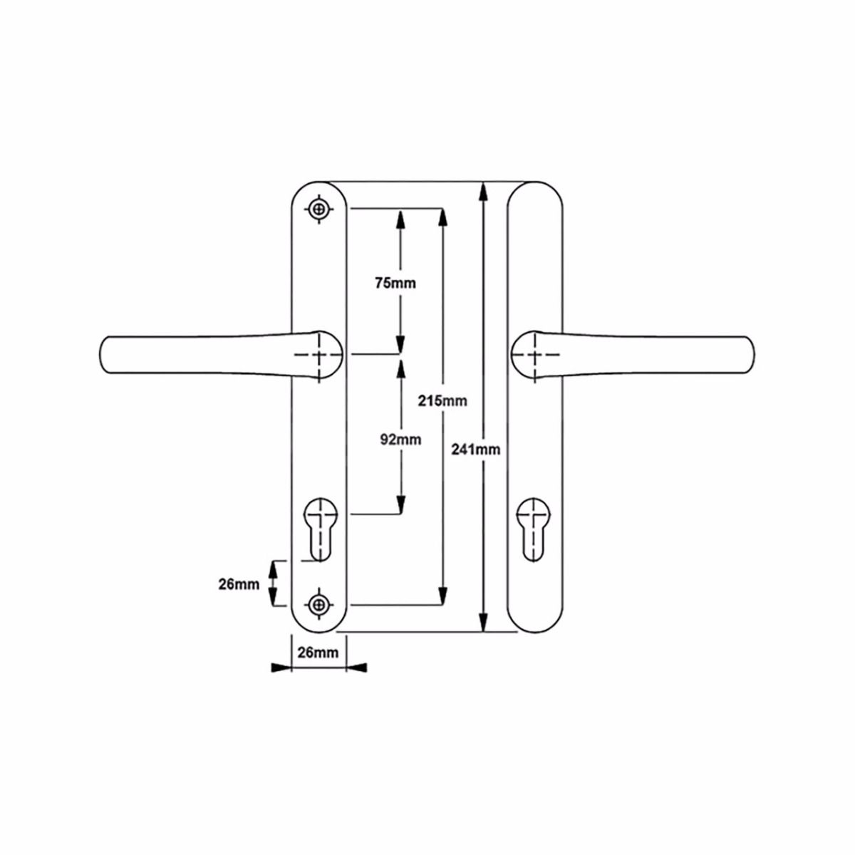 Gallery Image: Hoppe UPVC Lever handles 92mm centres sprung.