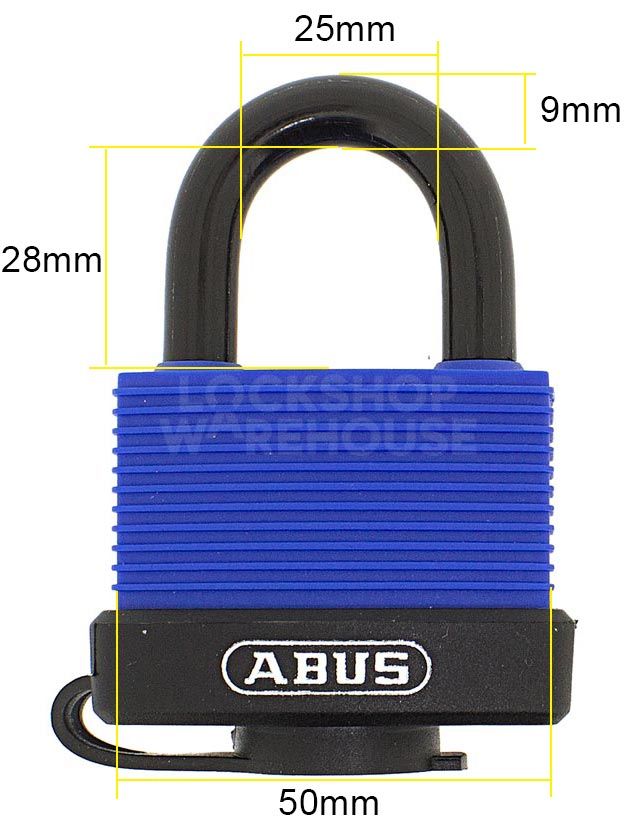 Dimensions Image: ABUS 70IB/50 Aquasafe Marine Padlock