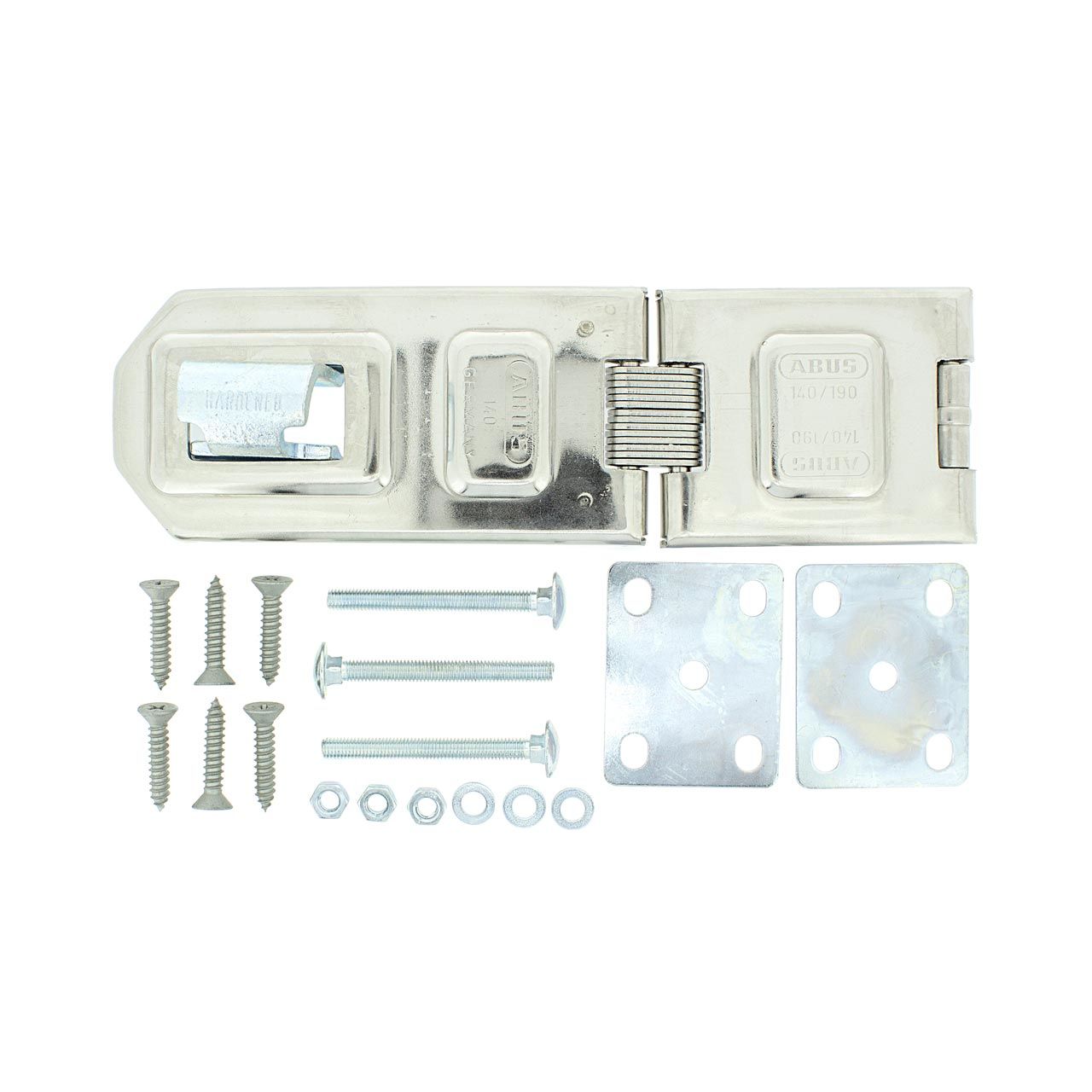 Dimensions Image: ABUS 140/190 Diskus Hasp and Staple with added link for around corners
