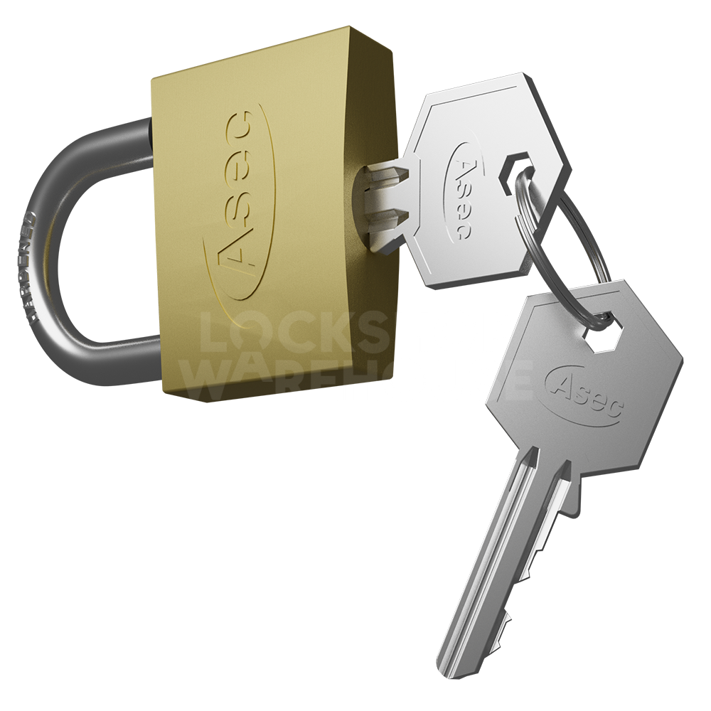 Gallery Image: ASEC Masterkeyed Brass Padlock 50mm (Masterkey Ref. CC)