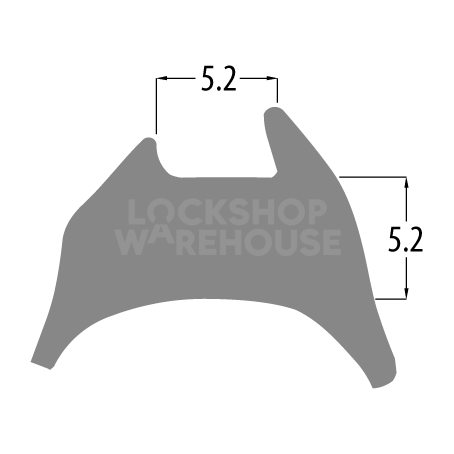 Dimensions Image: REDDIPLEX TPR 5.2mm Wedge Gasket To Suit UPVC Doors &amp; Windows - 5.2mm