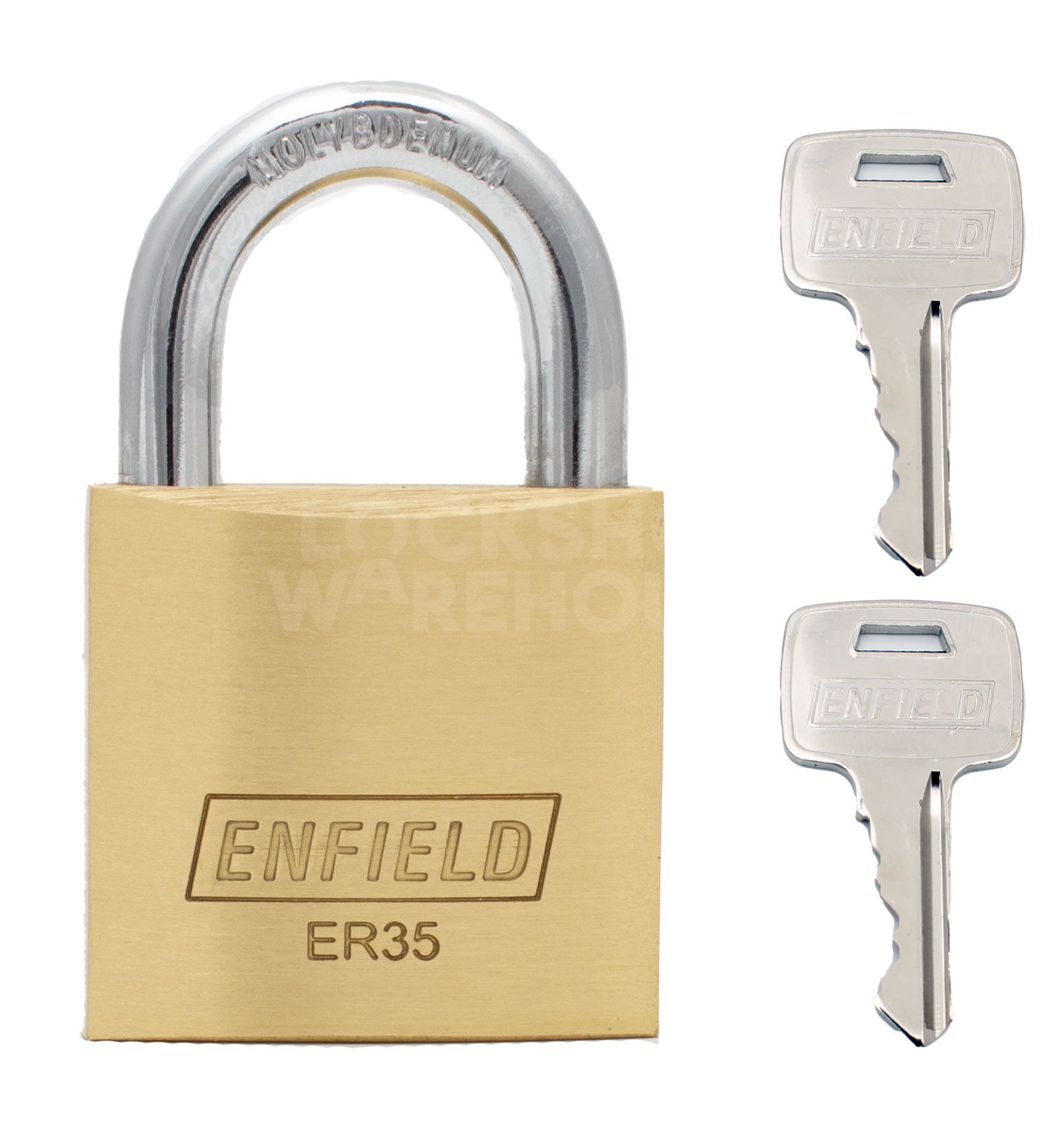 Dimensions Image: Enfield ER35 Brass Padlock