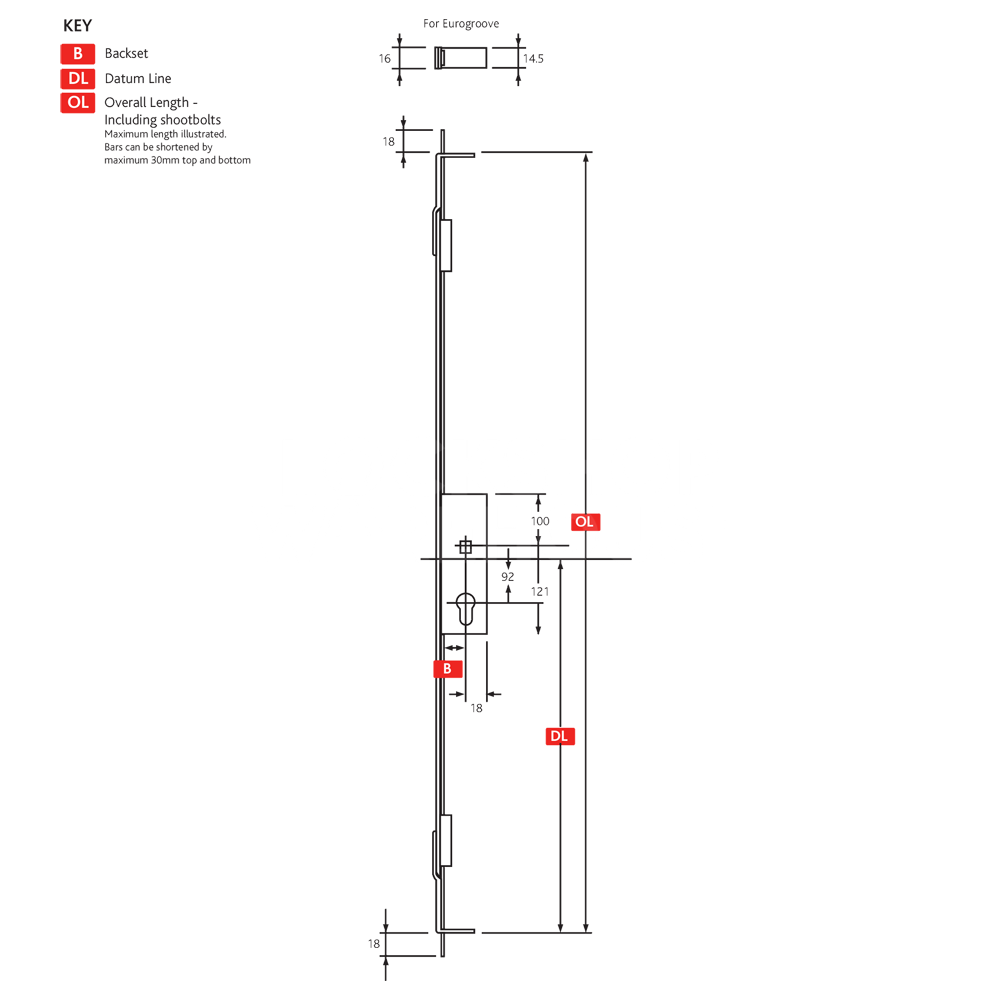 ERA Lever Operated Euro Profile Slave Multipoint Lock