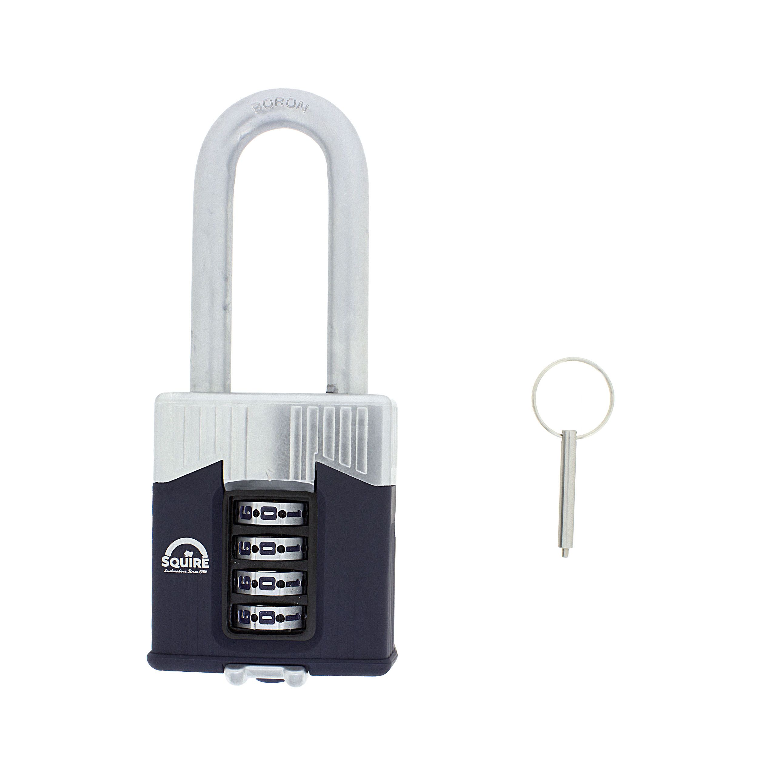 Dimensions Image: SQUIRE Warrior WAR55 - 63mm Long Shackle Combination Padlock