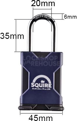 Dimensions Image: SQUIRE SS45S Padlock