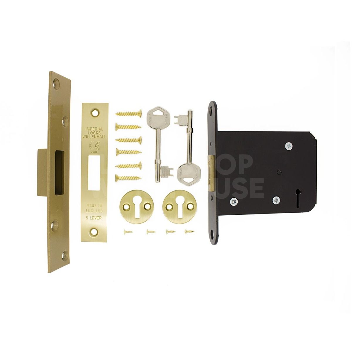 Dimensions Image: Imperial G5004 5 lever Deadlock - 101mm (4inch) case