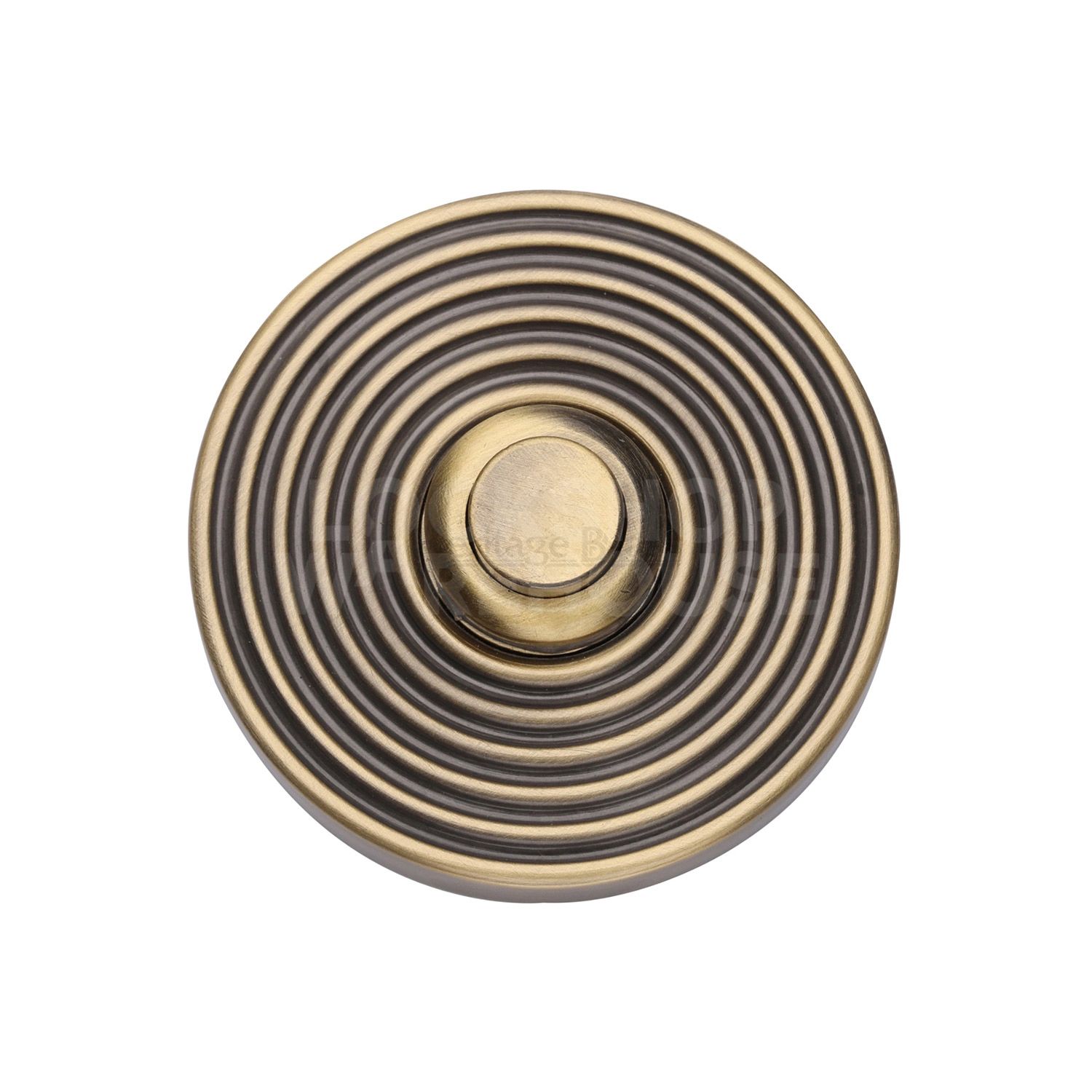 Heritage Brass Reeded Bell Push - Traditional Style