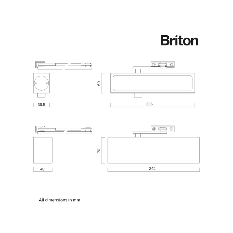 Gallery Image: Briton 1120B Door Closer - Stainless Steel