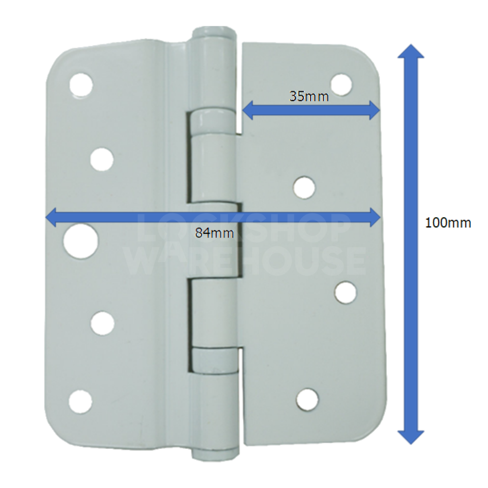 Dimensions Image: FULLEX Butt Hinge GDE 200 - White