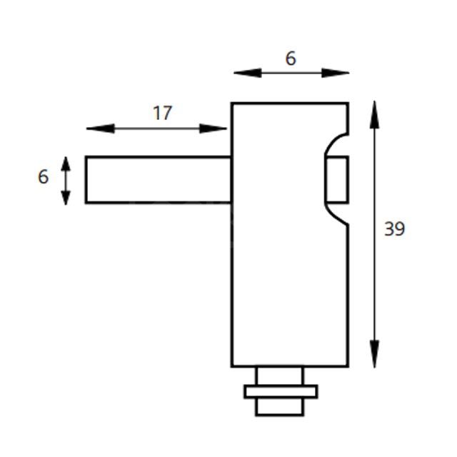 Dimensions Image: ERA 829 Metlock Window lock
