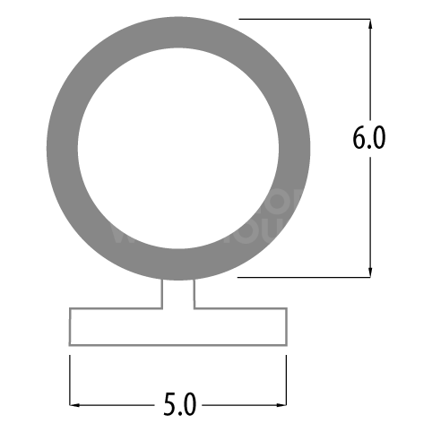 Dimensions Image: REDDIPLEX Round Bubble Gasket Seal To Suit UPVC Doors &amp; Windows
