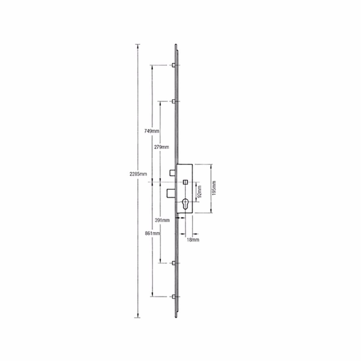 Gallery Image: GU UPVC Multi Point Lock | 4 Roller | 35mm Backset