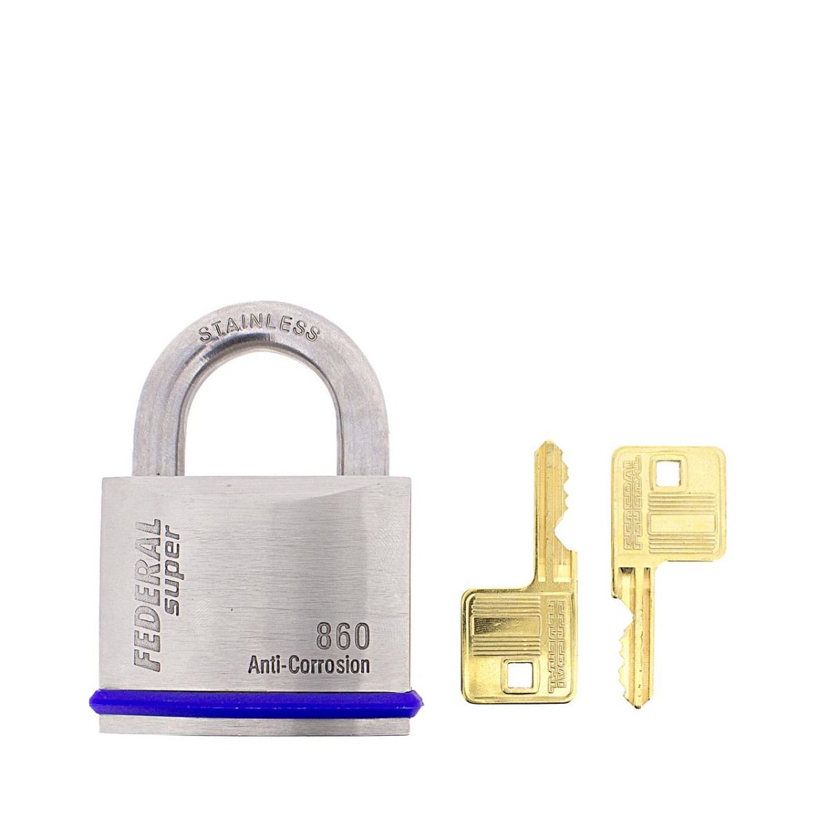 Gallery Image: Federal FD860 Stainless Steel Padlock