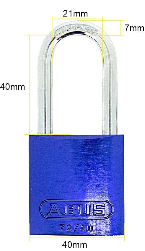 Dimensions Image: ABUS 72/40HB40 Padlock Long Shackle