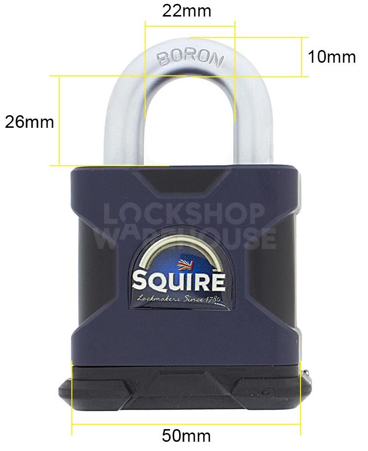 Dimensions Image: SQUIRE Stronghold® SS50S Padlock