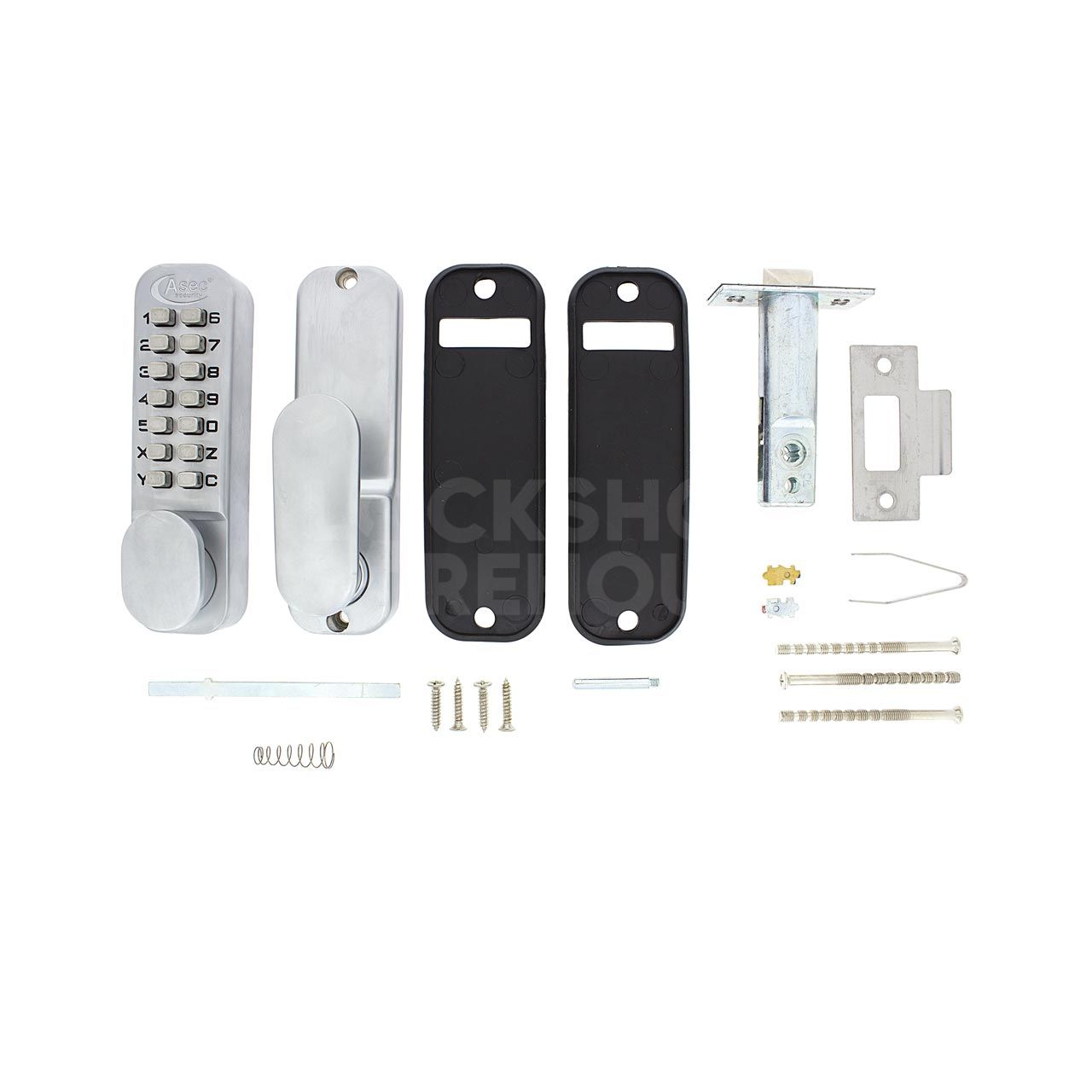 Dimensions Image: Asec AS2300 Mortice Mechanical Digital Deadlatch Lock with Optional Holdback