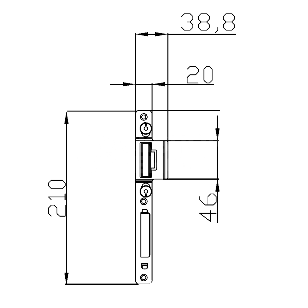 Dimensions Image: YALE Lockmaster AutoEngage Centre Keep