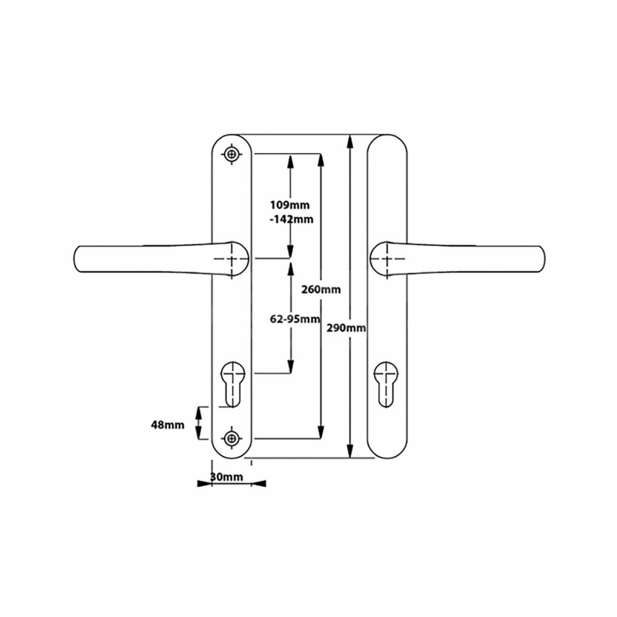 Gallery Image: Versa UPVC Lever handle