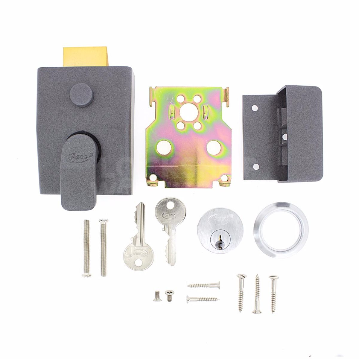 Gallery Image: Asec 60mm Nightlatch - Dark Metallic Grey