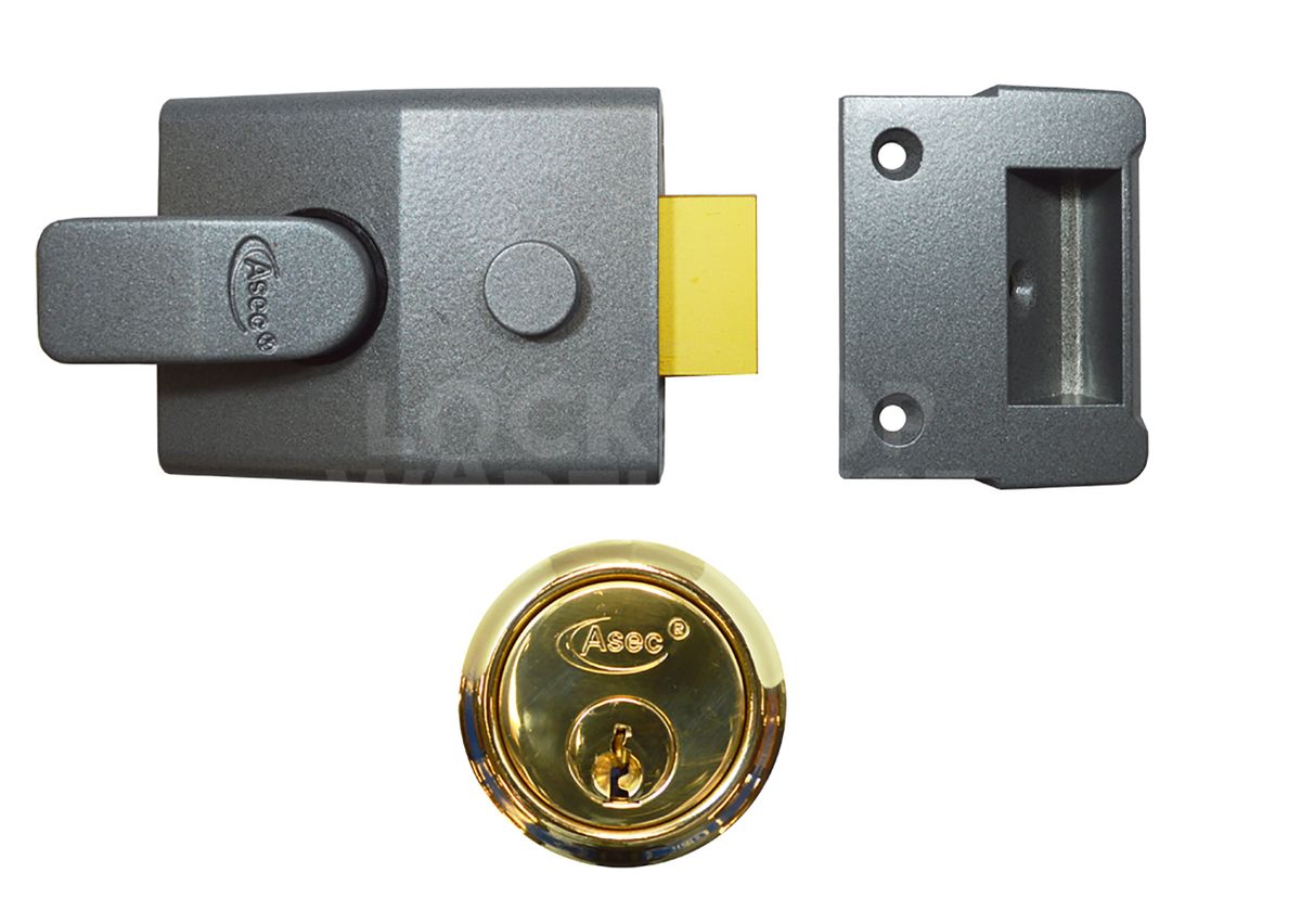 Gallery Image: Asec 60mm Nightlatch - Dark Metallic Grey