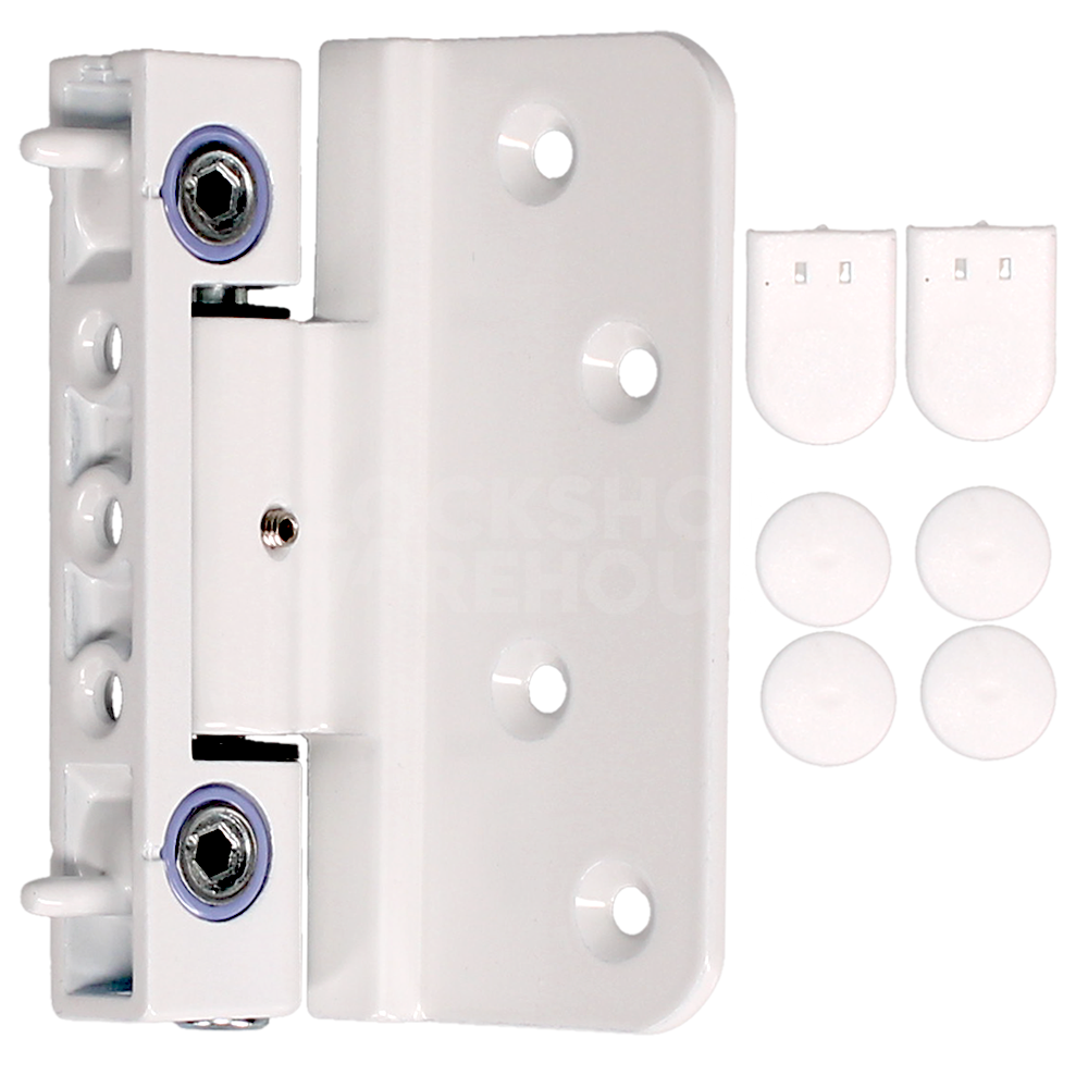 ERA Challenger Hinge Body & Flag Kit For Composite/Timber Door - White (Body & Flag)