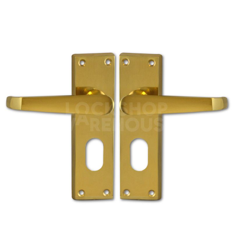 Gallery Image: Asec Oval Profile Lever Handles (pair) - Polished Brass