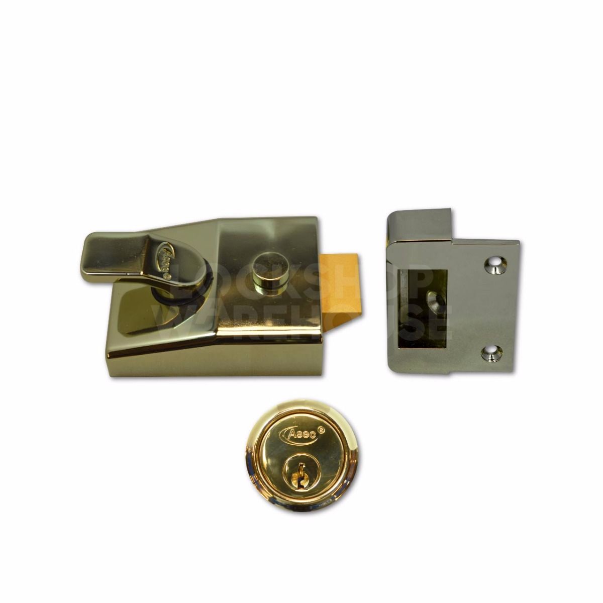 Asec 60mm Nightlatch - Brass