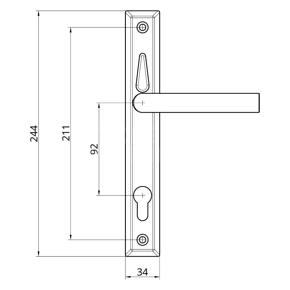 Loxta Stealth Double Locking Lever Handle Blank External 92PZ