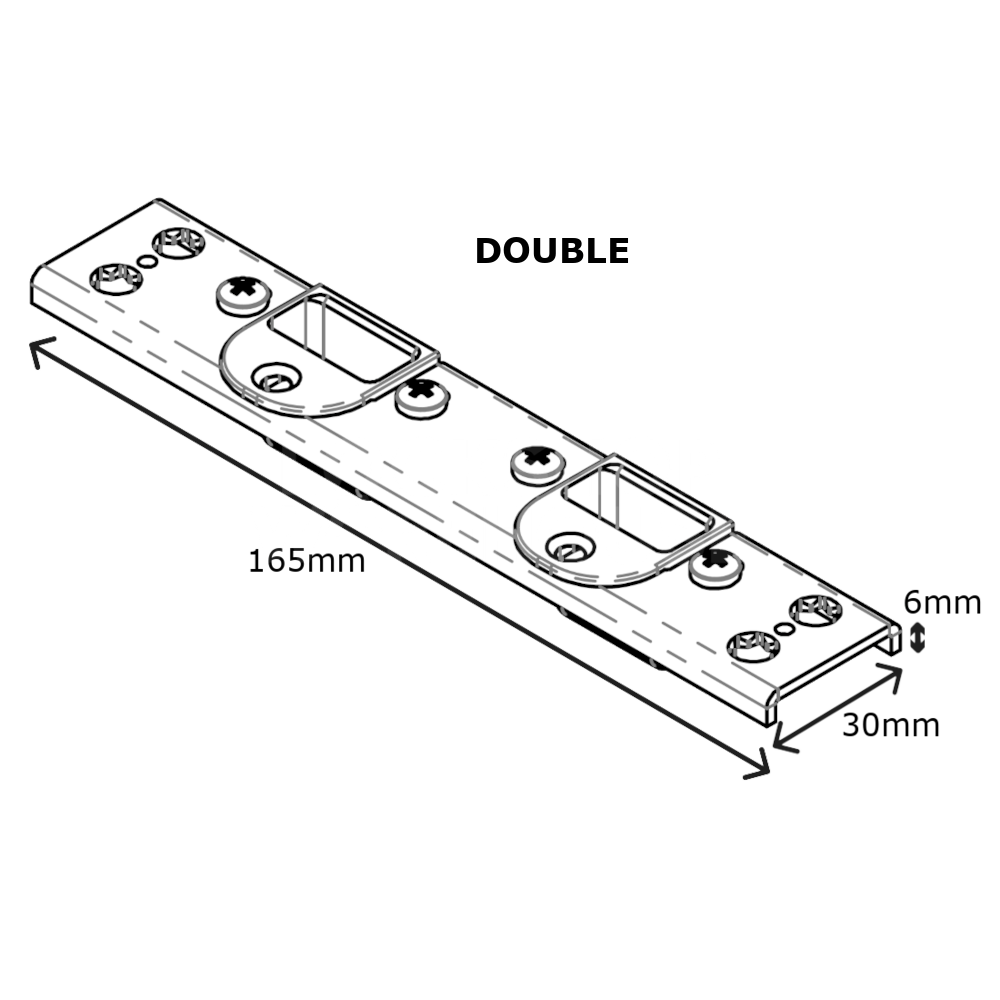 Dimensions Image: KENRICK Excalibur Adjustable Shootbolt Keep