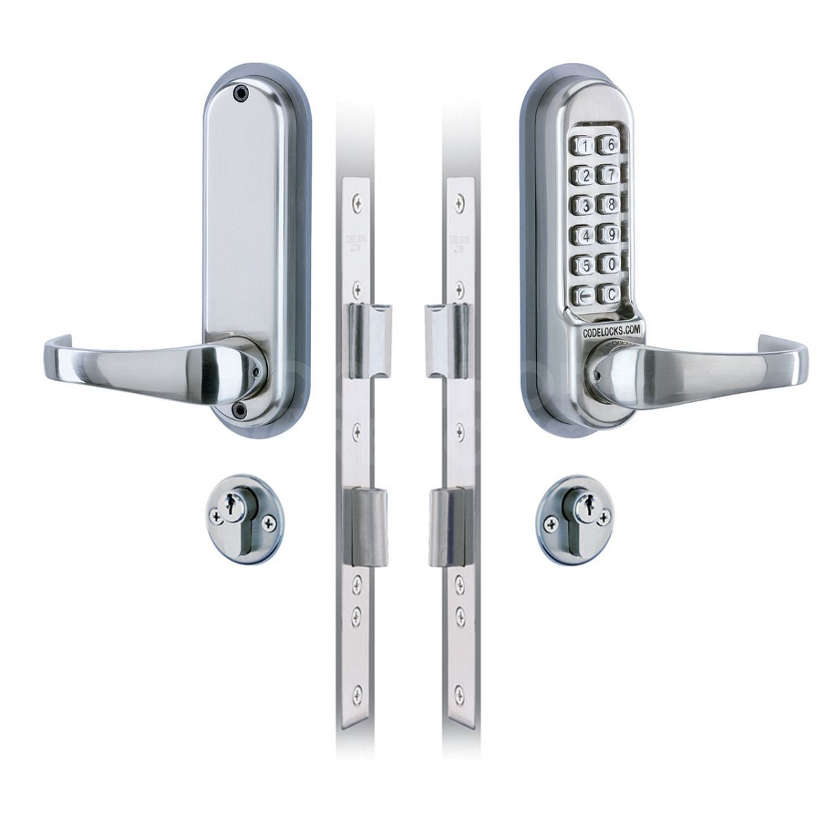 Codelocks 520/525 Mechanical Digital Lock includes full mortice lock and deadbolt, complete with euro cylinder and keys