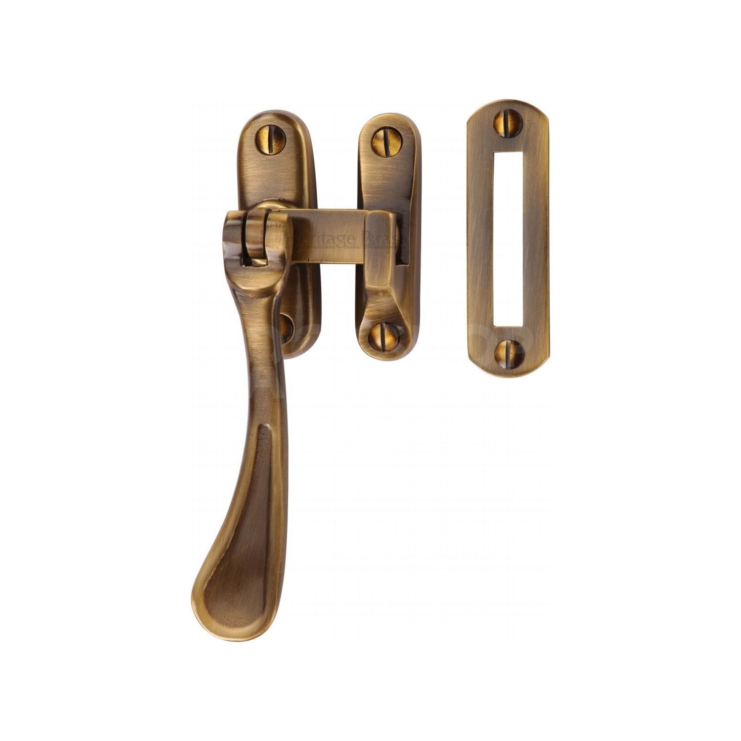 Traditional Heritage Brass Casement Window Fastener Spoon Pattern
