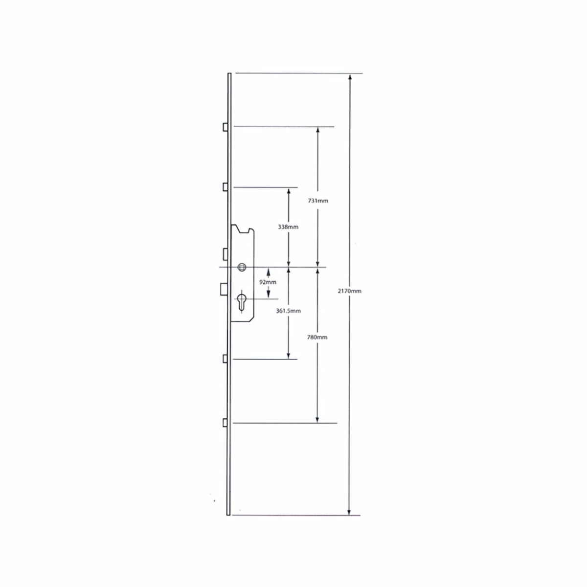 Gallery Image: FUHR 855 Type 2 Key Wind Latch &amp; Deadbolt - 2 Roller &amp; 2 Mushrooms
